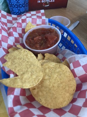 Prepackaged chips and salsa