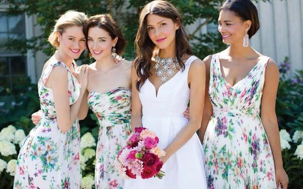 Sag Harbor Florist flowers, featured in the Donna Morgan Collection catalogue.  Such beautiful dresses.