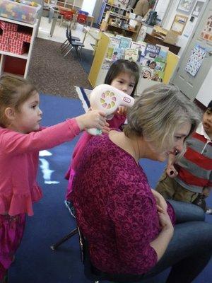 Styling Mrs. Julia's hair