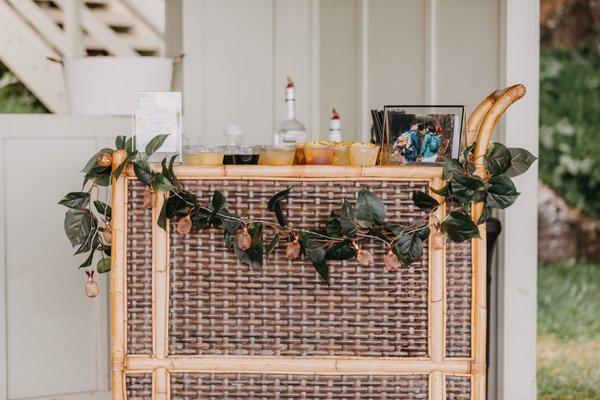 Our Cocktail Cart is the perfect amount of tiki vibes.