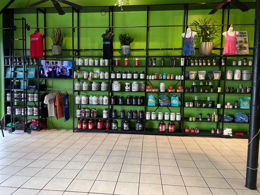 Plenty of nutritional supplements. Pretty much a 1 stop shop for your nutritional needs.