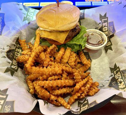 Bison Burger w/ Sweet Potato Fries