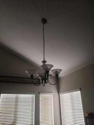 Old chandelier to be replaced.