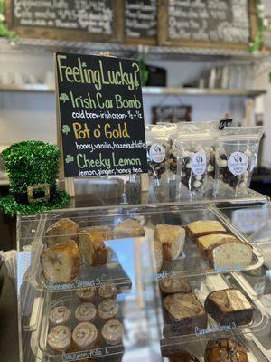 Baked goods and Irish-themed drinks ftw!