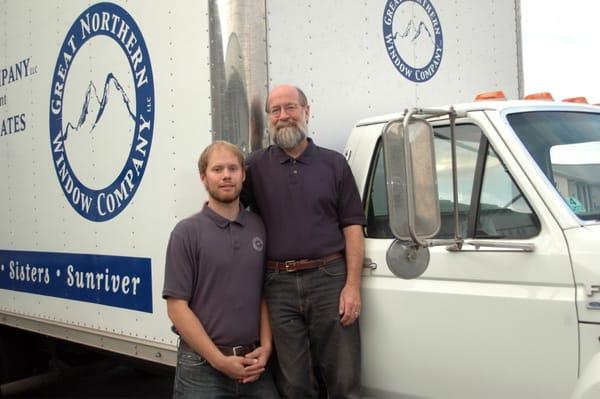 Peter and Dylan Aune. Owners at Great Northern Window Company