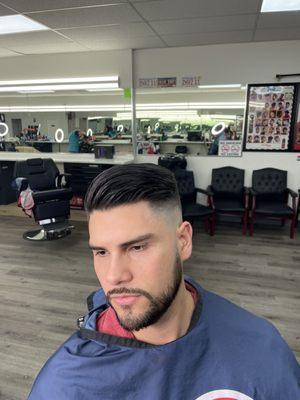 Skin fade with beard clean up