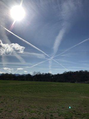 Soccer  field sky magic