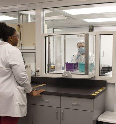 Hazardous Drug Clean Room.  CLEAN Pass through in the lab.