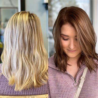 Before and after hair