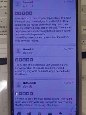 Reviews that Yelp won't allow thank you guys for the good reviews and I'm glad we could help