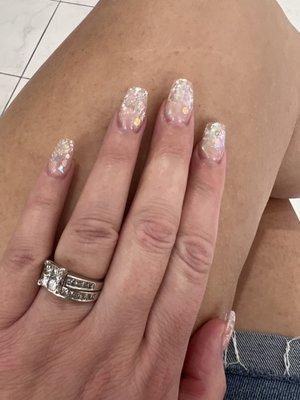 Glitter acrylic nails by Bella