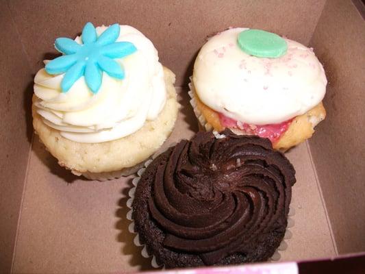 Clockwise: Meyer lemon, strawberry cream, and fleur de sel.