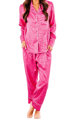 Pink Satin PJ Set