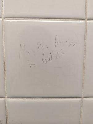 bathroom scrawl - whoever wrote this is not wrong