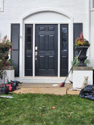 Exterior door with sideline installation