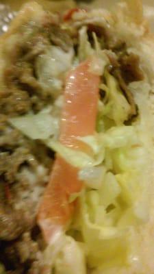 Steak and cheese close up