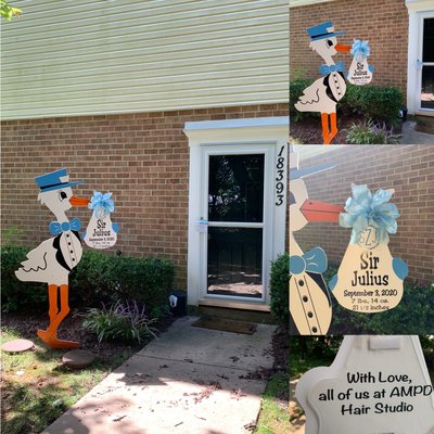 Germantown Maryland Yard Stork Signs-Flying Storks-(301)606-3091