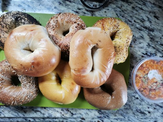 Ordered via Too Good To Go: received 8 bagels plus buffalo chicken salad for $5.99+tax.