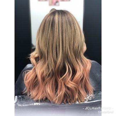 Peach sunrise balayage