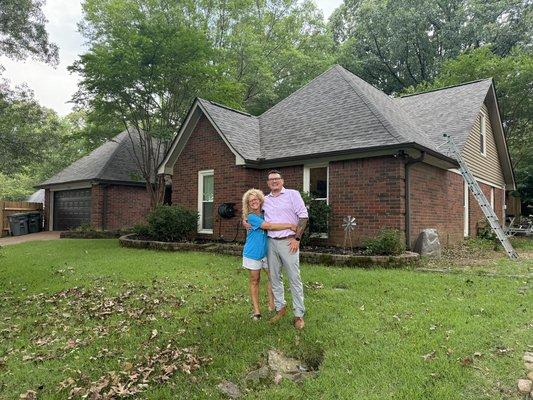 Our wonderful clients enjoying their new roof