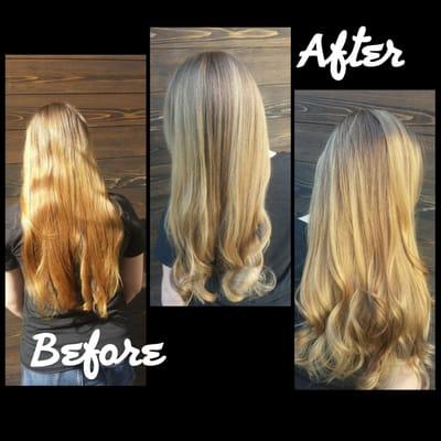 Hair by Sara Leigh. Text or call 619-855-1674 to book an appointment!