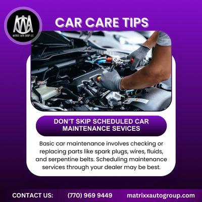 Car Care Tip of the Day! 

Don't skip those scheduled maintenance services!