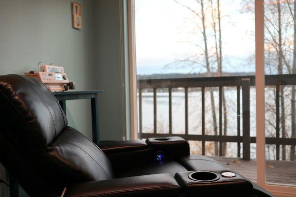 Relax in our spa-like atmosphere, overlooking Lake Washington.