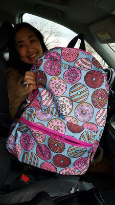 1/11/2019  the donut kween found a donut backpack at Salvation Army on Silver Street for a buck that is a steal!!!!