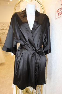 Silk robes available in white, red, and this gorgeous black