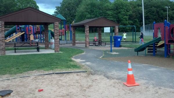 Rainbow Playground. Fully equipped for adults and ADA.