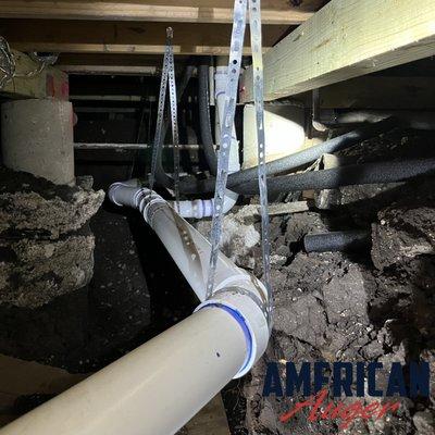 Pt.2 of sewer and water line repipe under clients house.