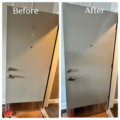 Color match door painting