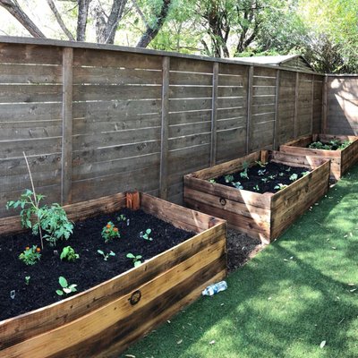 Handmade, custom raised garden beds made from cedar or pine, and heat treated with Shou Sugi Ban for longevity, beauty, and pest control.