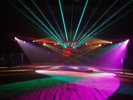 Lasers, LED Lighting, Staging and more for your event indoor or outdoor.