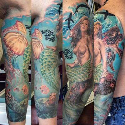 Ocean Theme Sleeve Ink By- Ra Diaz