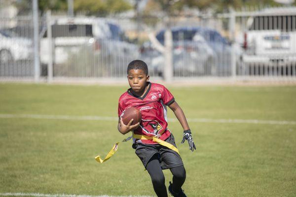 We offer a youth football program here at the Kroc Center.