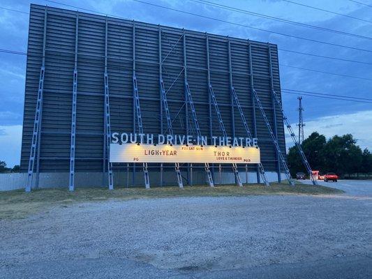 View of the drive-in from the street.