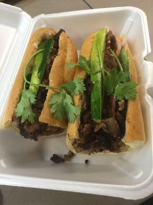 Lemon pork banh mi