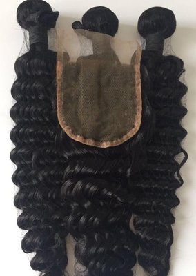 deep wave bundles with matching lace closure