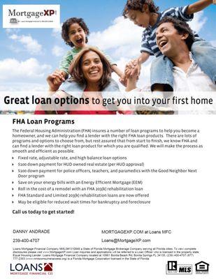 Florida FHA Loans call the MortgageXP Team | Prestamos FHA llamenos