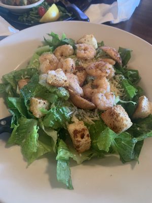 Grilled shrimp Caesar salad.. fresh grated parm! Delicious !!