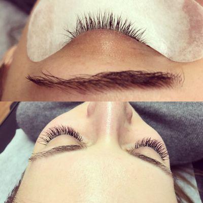 Glamorous set eyelash extensions before & after!