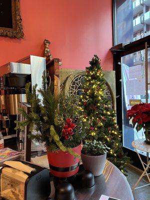 Christmas decor for a cheery storefront!