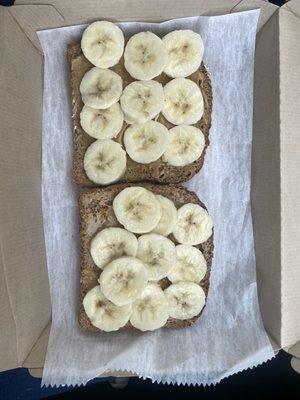 Almond Butter Sprouted Bread with Banana, Honey & Cinnamon