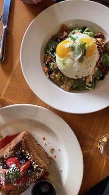 French toast and Chilaquiles