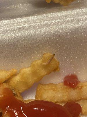 A maggot on the French fry