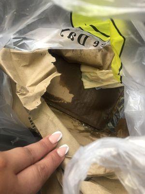 Vegetable Tofu Soup that completely spilled in the bag