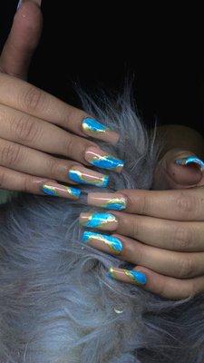 Acrylic nails art design.