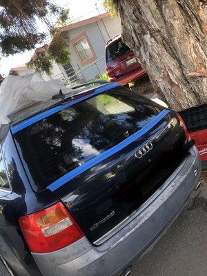 Back Glass replaced on Audi A4