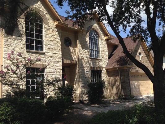 After a horrible fire, the entire masonry on this home was rebuilt by 4GM Brick & Stone in 2014.